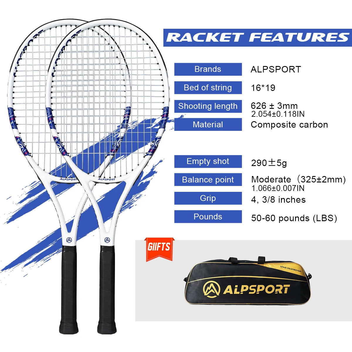 Carbon Precision Tennis Racquet (T800 18K)