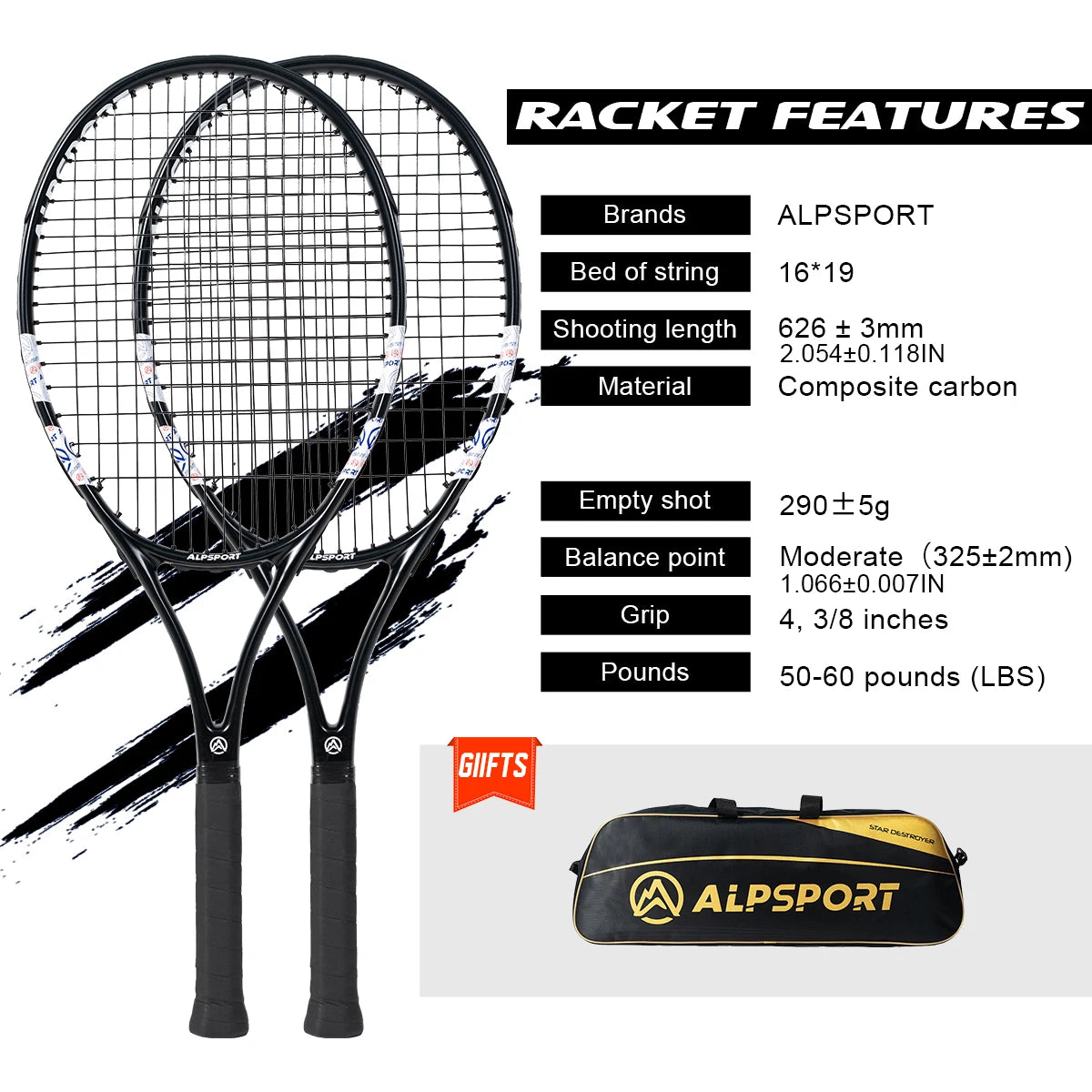 Carbon Precision Tennis Racquet (T800 18K)
