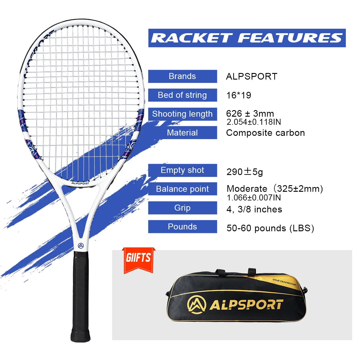 Carbon Precision Tennis Racquet (T800 18K)