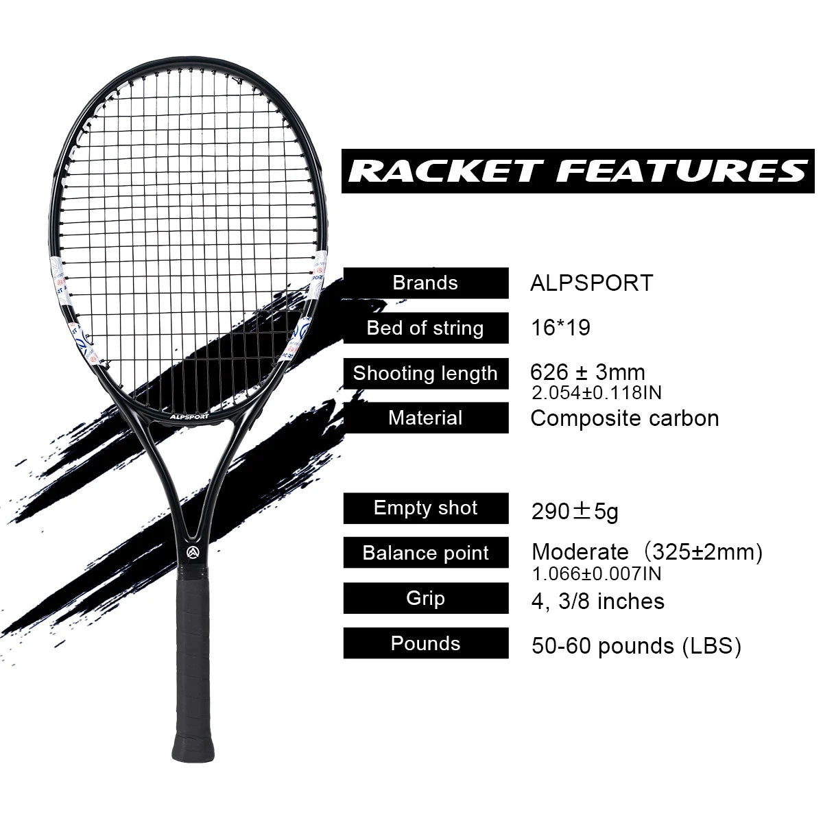 Carbon Precision Tennis Racquet (T800 18K)